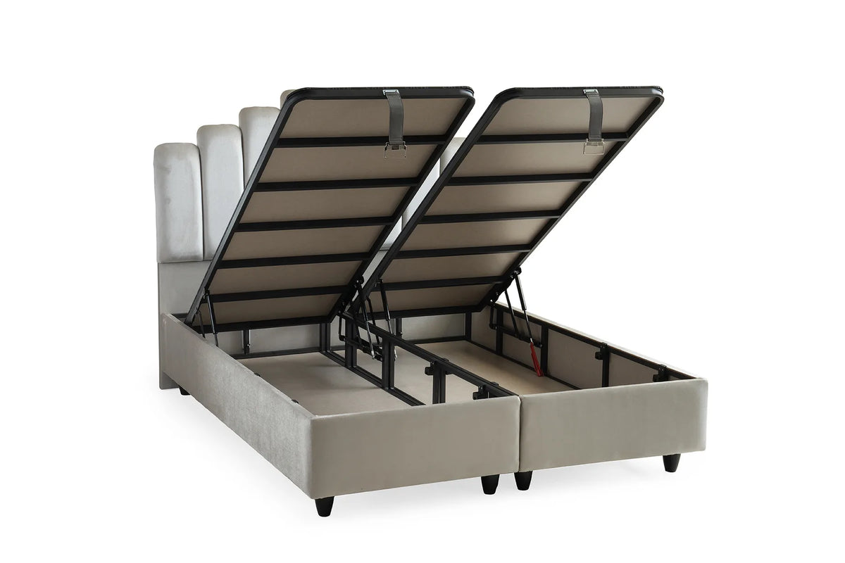 Marsi Creme Doppelbett mit Bettkasten – Ansicht 3
