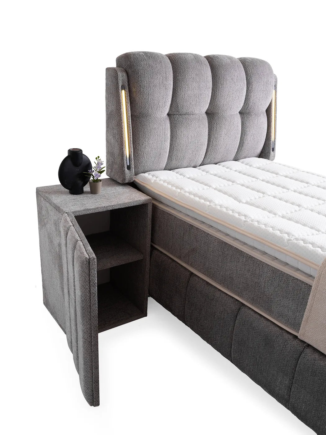 Roma Grau Einzelbett mit Bettkasten – Ansicht 7