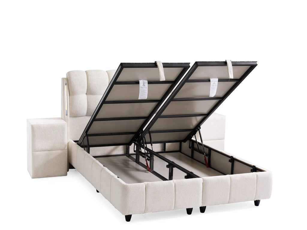 Roma Creme Doppelbett mit Bettkasten – Ansicht 5