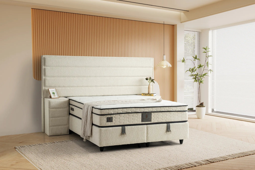 Calista Creme Doppelbett mit Bettkasten – Ansicht 1