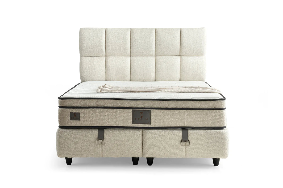 Puffy Creme Doppelbett mit Bettkasten – Ansicht 2