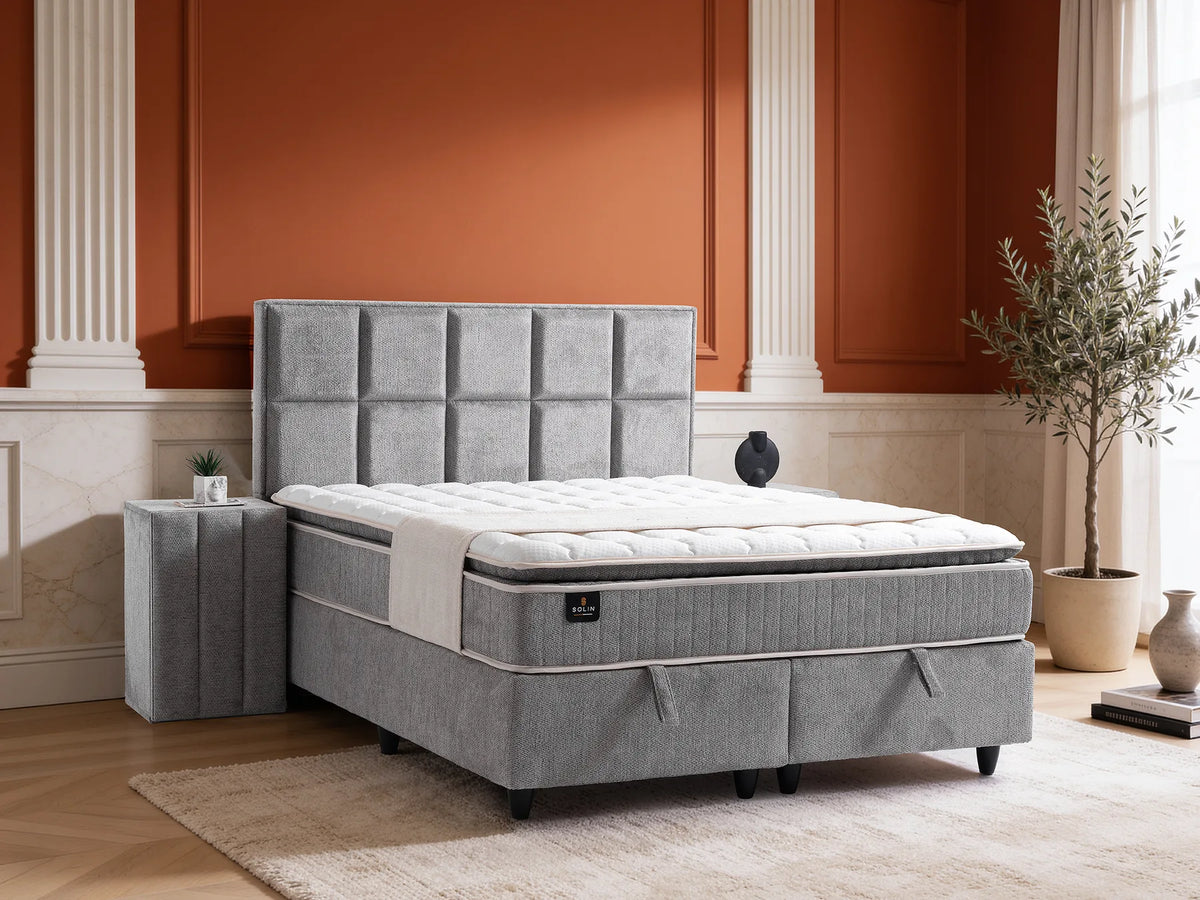 Tokyo Grau Doppelbett mit Bettkasten – Ansicht 1