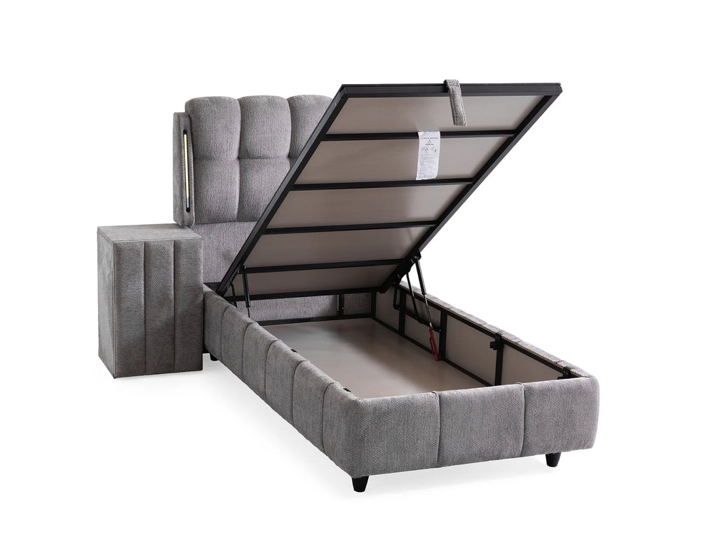 Roma Grau Einzelbett mit Bettkasten – Ansicht 6