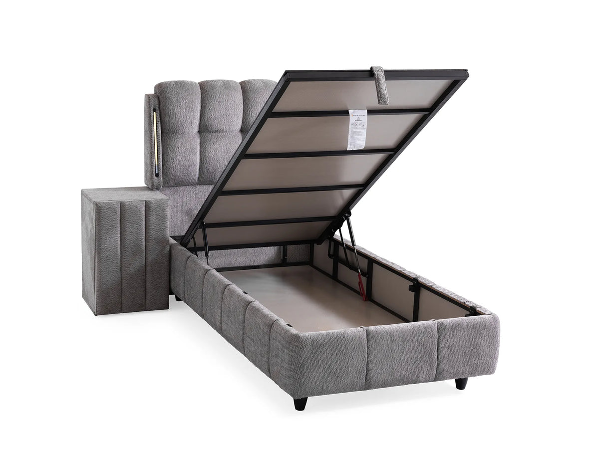 Roma Grau Einzelbett mit Bettkasten – Ansicht 6
