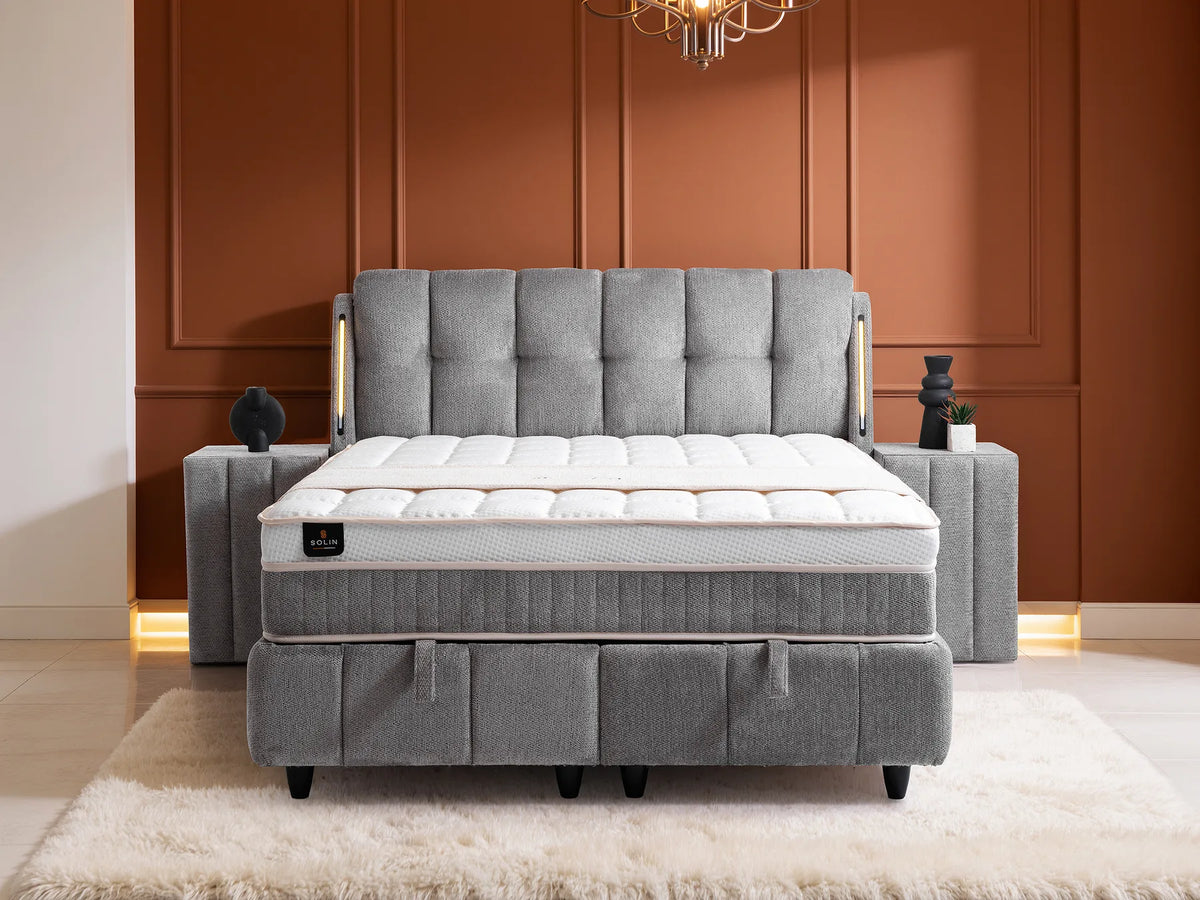 Roma Grau Doppelbett mit Bettkasten – Ansicht 2