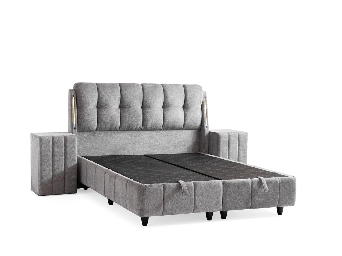 Roma Grau Doppelbett mit Bettkasten – Ansicht 3