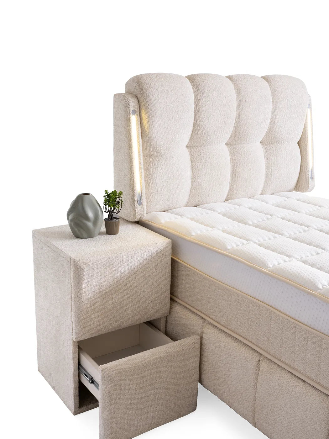 Roma Creme Einzelbett mit Bettkasten – Ansicht 8