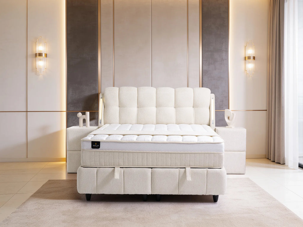 Roma Creme Doppelbett mit Bettkasten – Ansicht 2