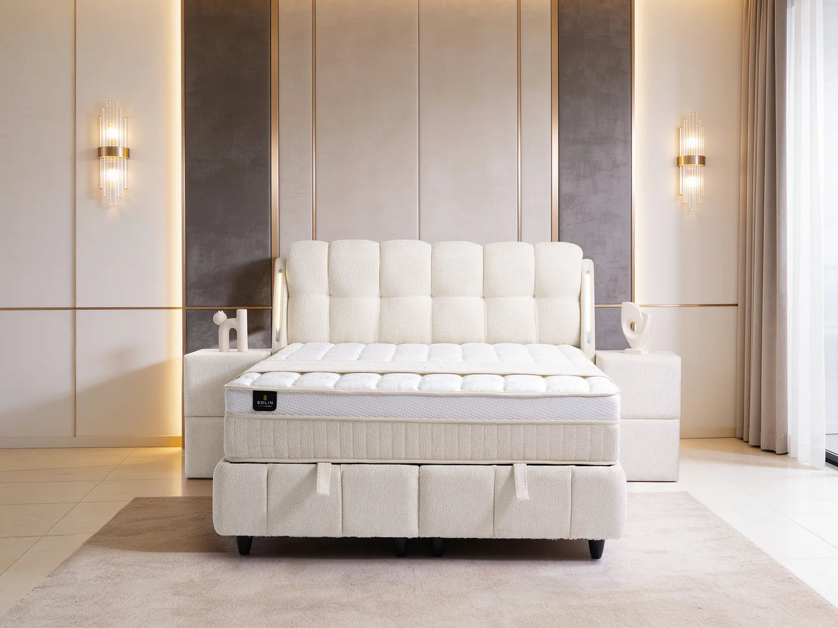 Roma Creme Doppelbett mit Bettkasten – Ansicht 2