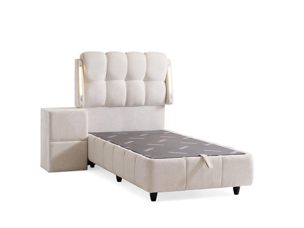 Roma Creme Einzelbett mit Bettkasten – Ansicht 6