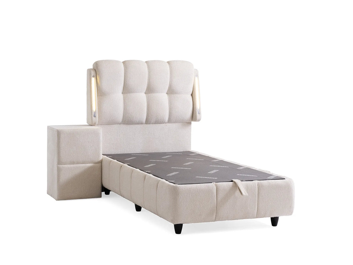 Roma Creme Einzelbett mit Bettkasten – Ansicht 6