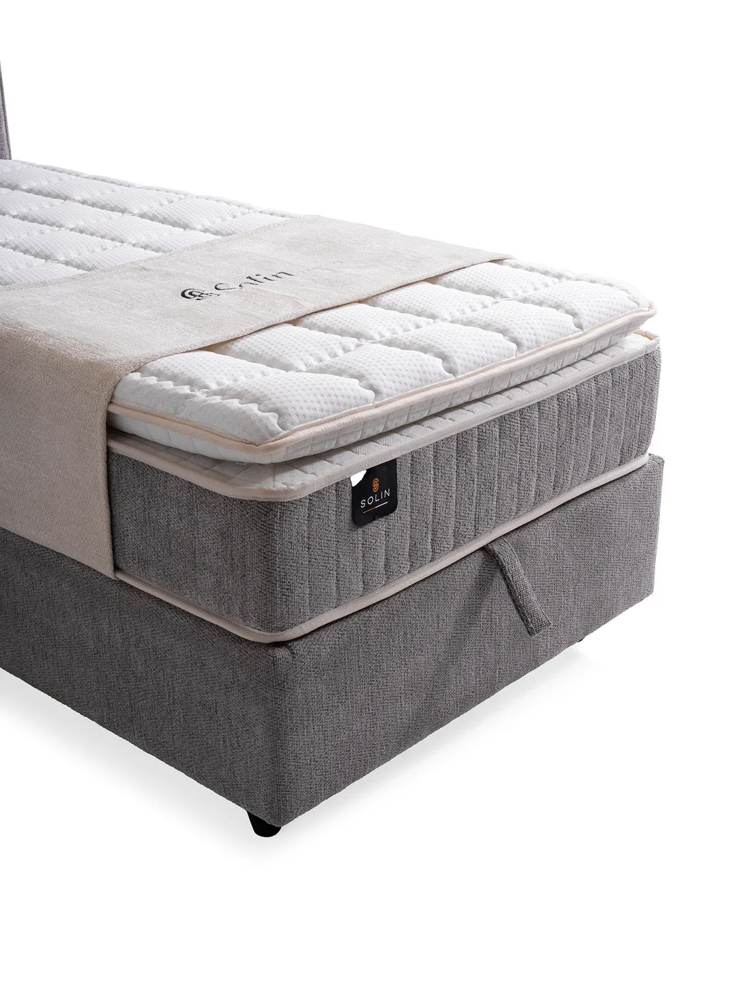 Palu Grau Einzelbett mit Bettkasten – Ansicht 3