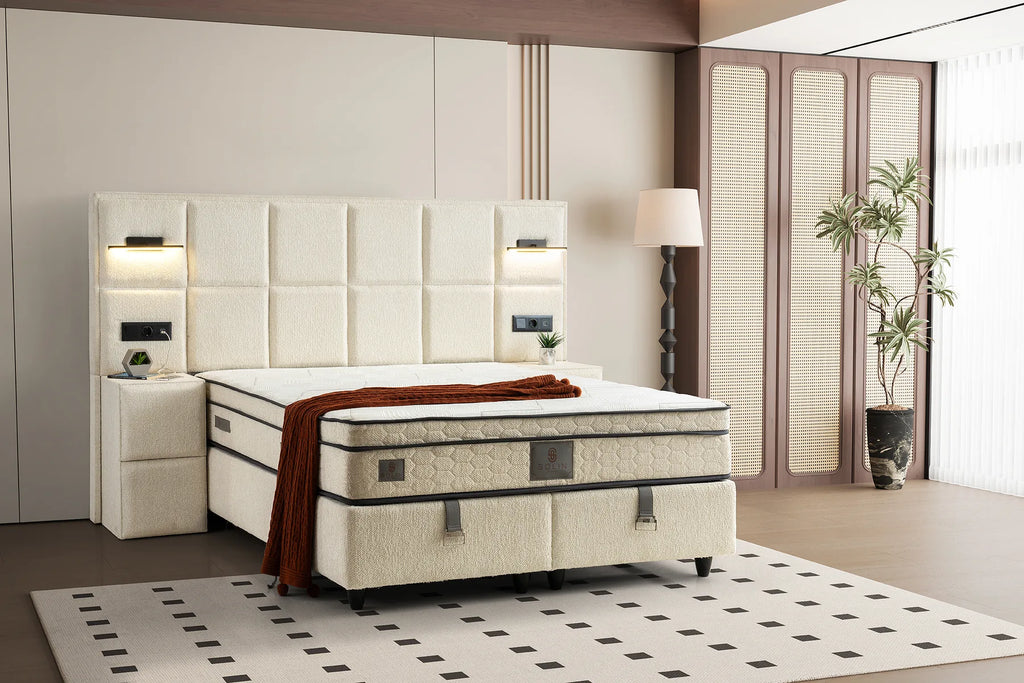Vanessa Creme Doppelbett mit Bettkasten – Ansicht 1