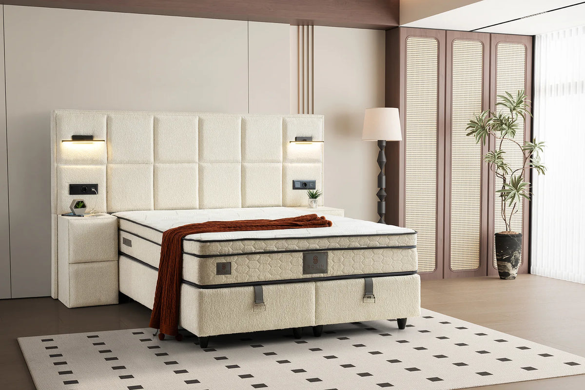 Vanessa Creme Doppelbett mit Bettkasten – Ansicht 1
