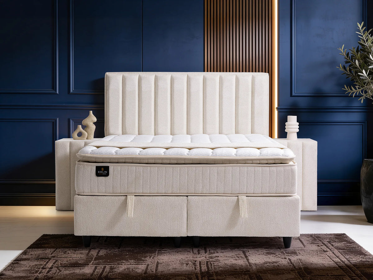 Palu Creme Doppelbett mit Bettkasten – Ansicht 2