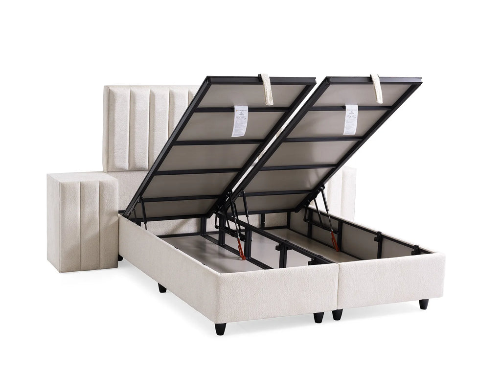 Palu Creme Doppelbett mit Bettkasten – Ansicht 8