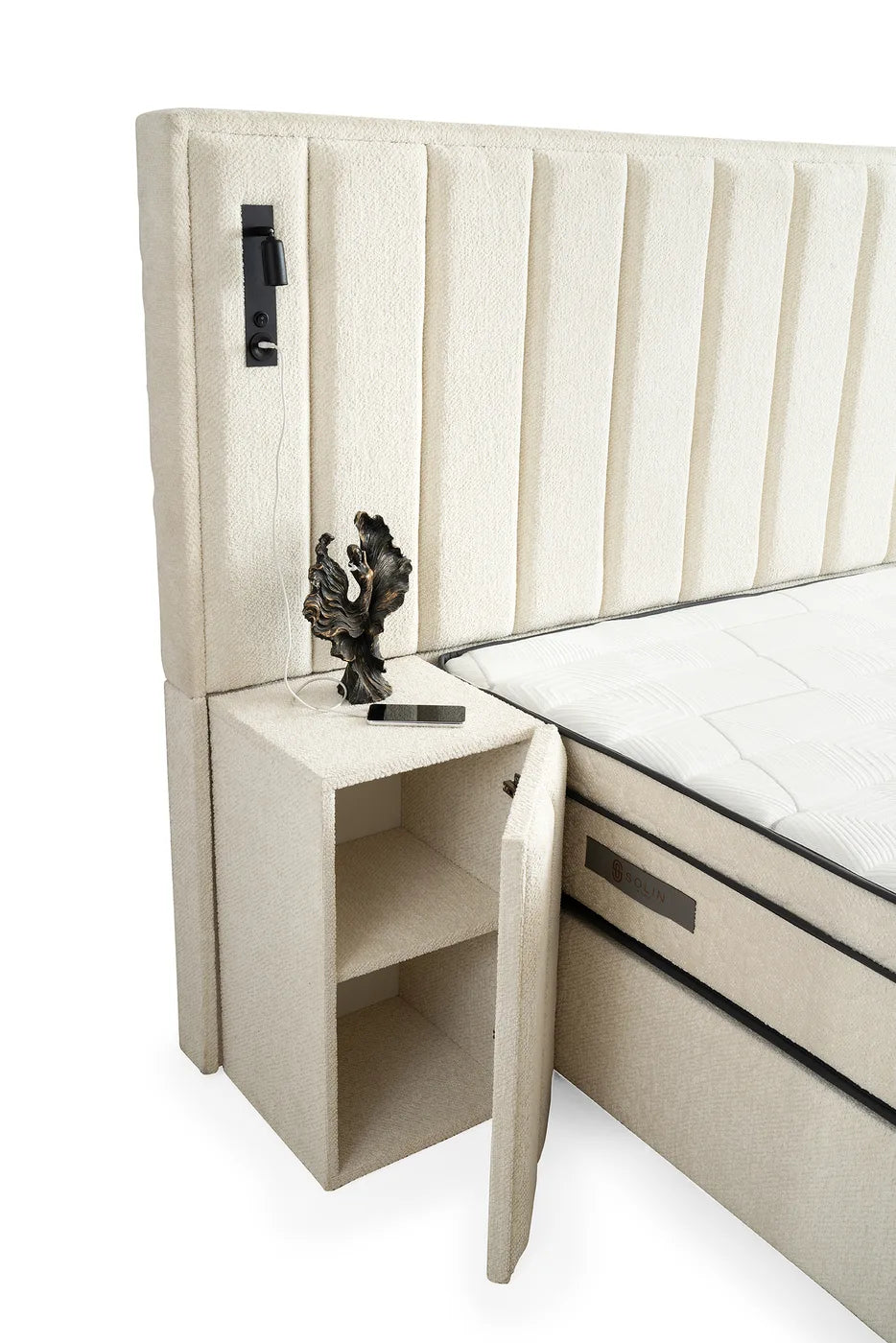 Pella Creme Doppelbett mit Bettkasten – Ansicht 3