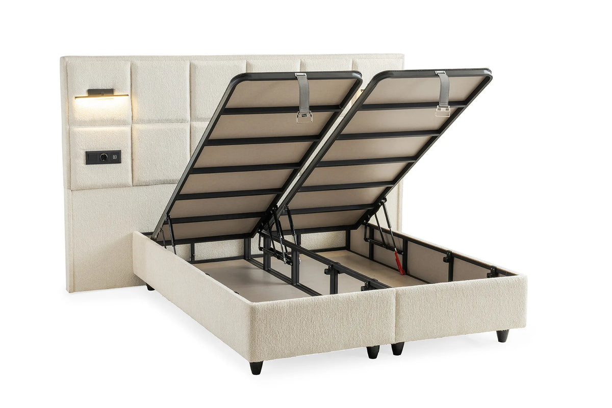 Vanessa Creme Doppelbett mit Bettkasten – Ansicht 5