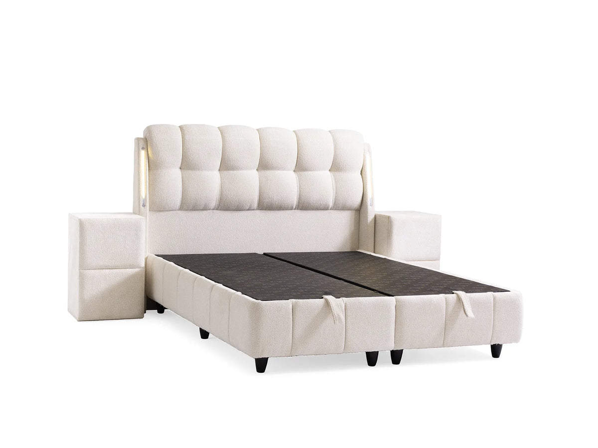 Roma Creme Doppelbett mit Bettkasten – Ansicht 3