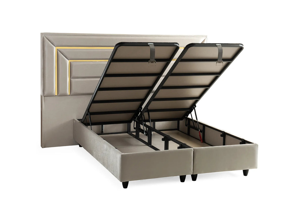 Luxury Gold Doppelbett mit Bettkasten – Ansicht 3
