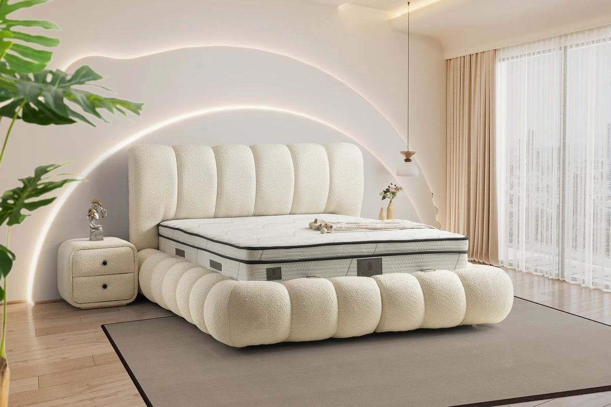 Star Creme Doppelbett mit Bettkasten – Ansicht 1