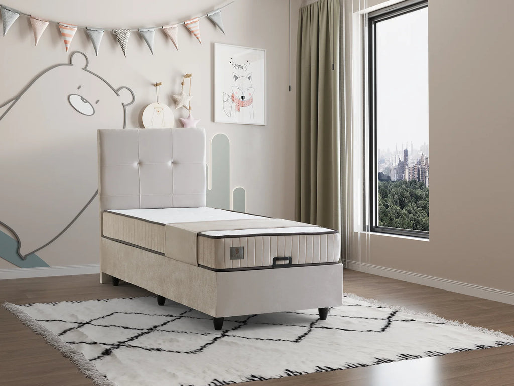 Larissa Creme Einzelbett mit Bettkasten – Ansicht 1
