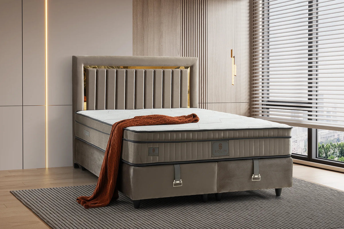 Güzide Gold Doppelbett mit Bettkasten – Ansicht 1