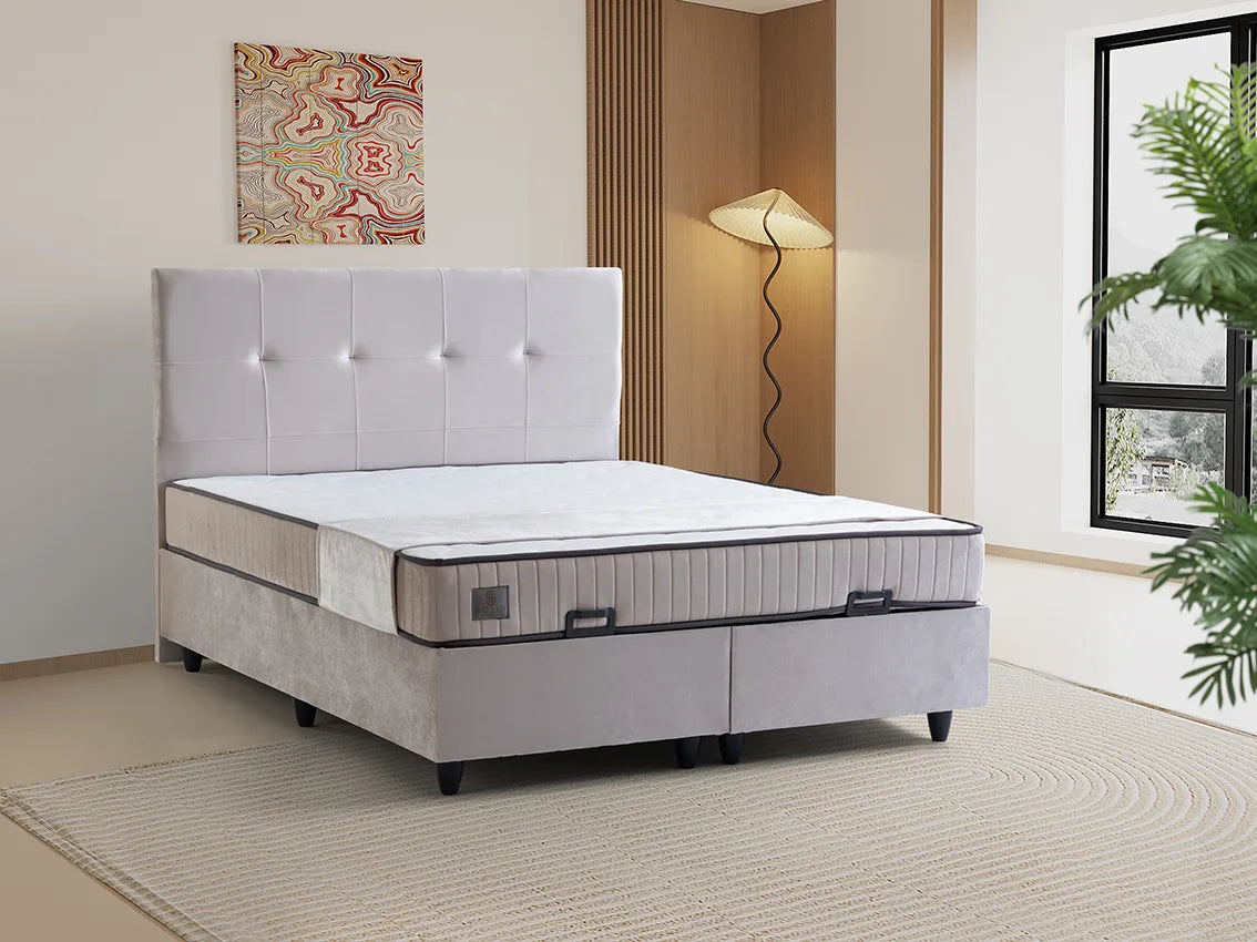 Larissa Creme Doppelbett mit Bettkasten – Ansicht 1
