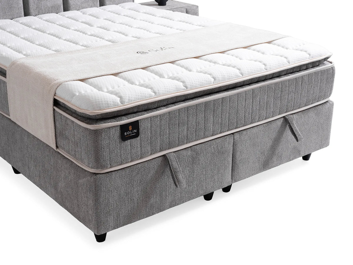 Tokyo Grau Doppelbett mit Bettkasten – Ansicht 3