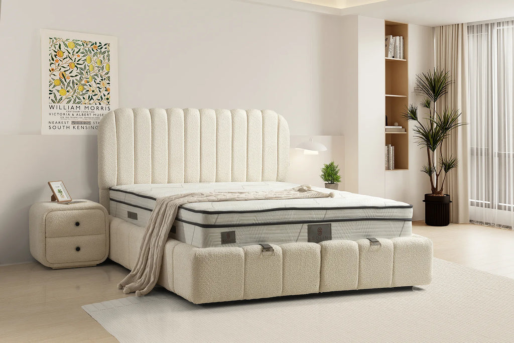 Royal Creme Doppelbett mit Bettkasten – Ansicht 1