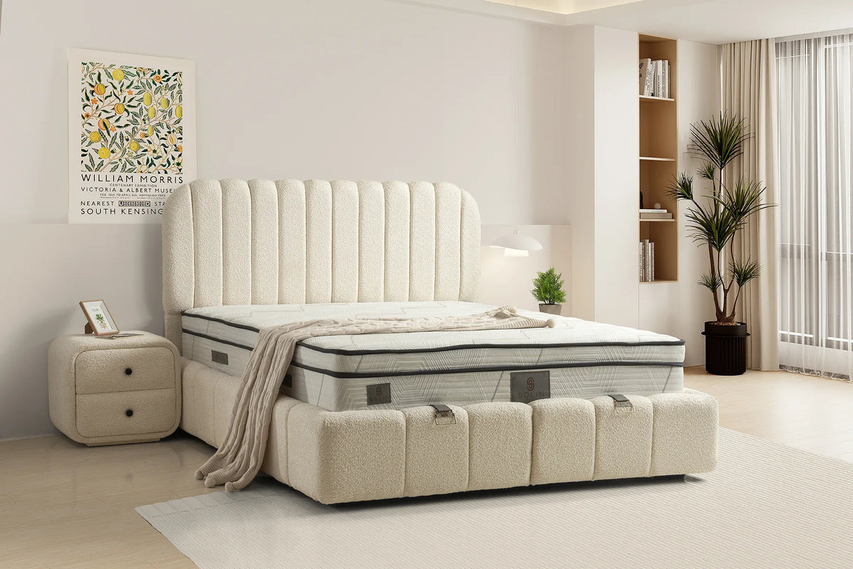 Royal Creme Doppelbett mit Bettkasten – Ansicht 1