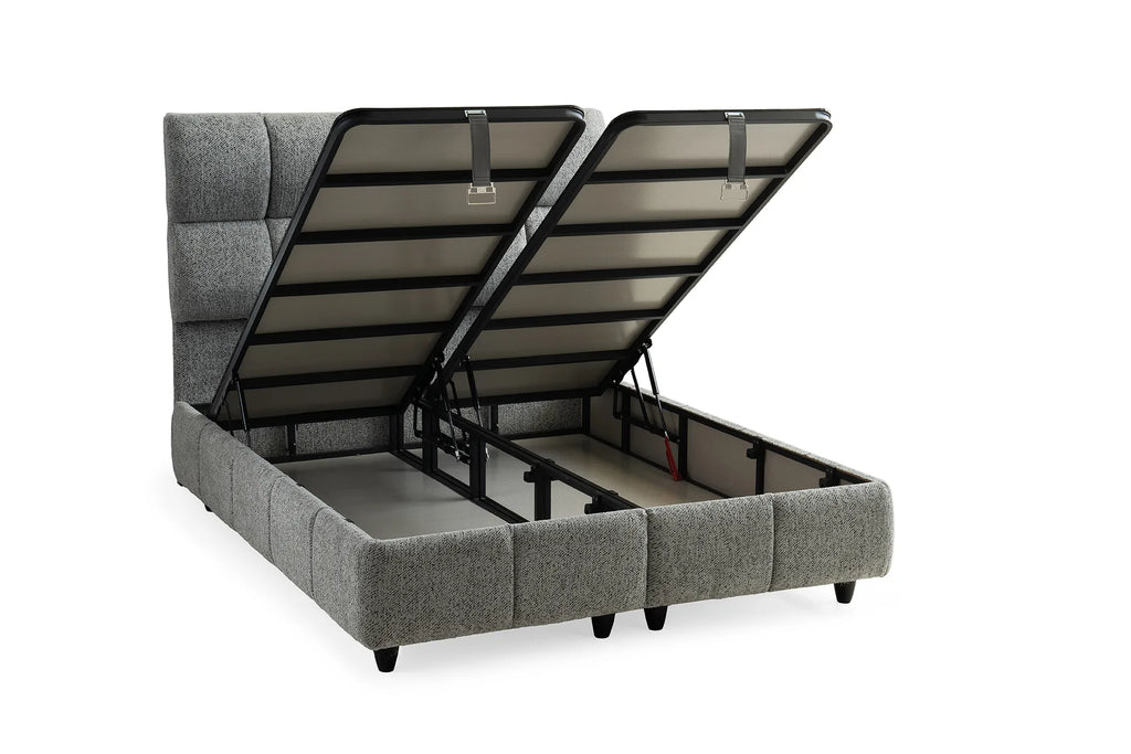 Puffy Grau Doppelbett mit Bettkasten – Ansicht 8