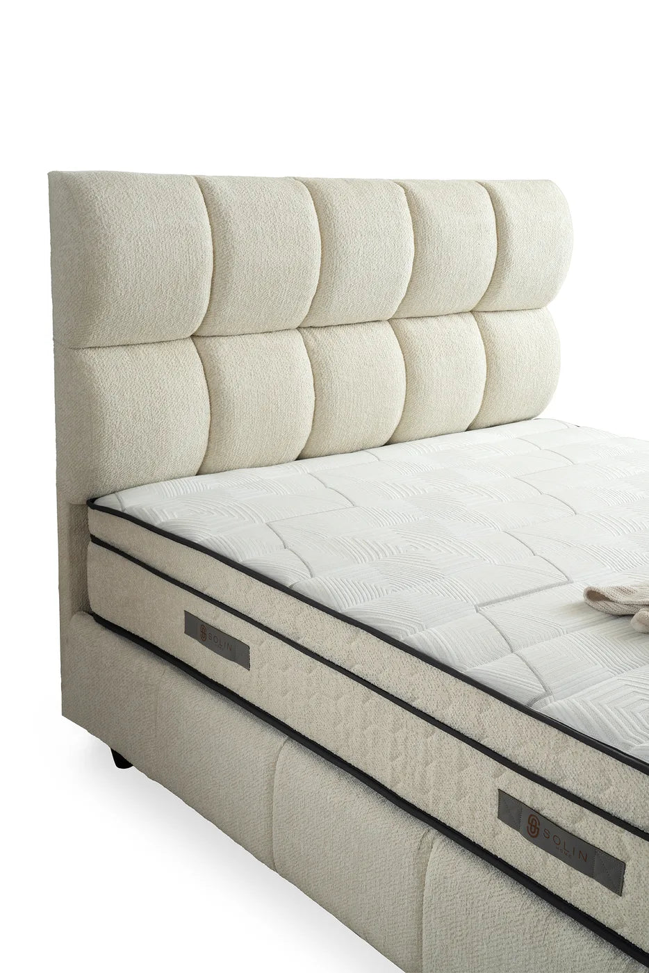 Puffy Creme Doppelbett mit Bettkasten – Ansicht 7