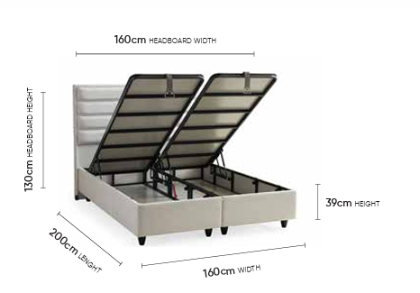 Nice Doppelbett mit Bettkasten – Maßzeichnung